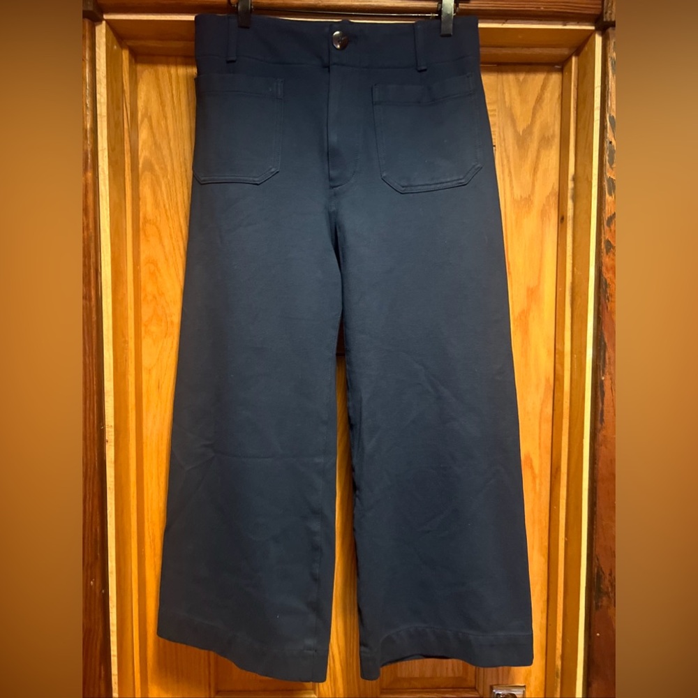 Anthropologie Navy Colette Wide Leg Pants